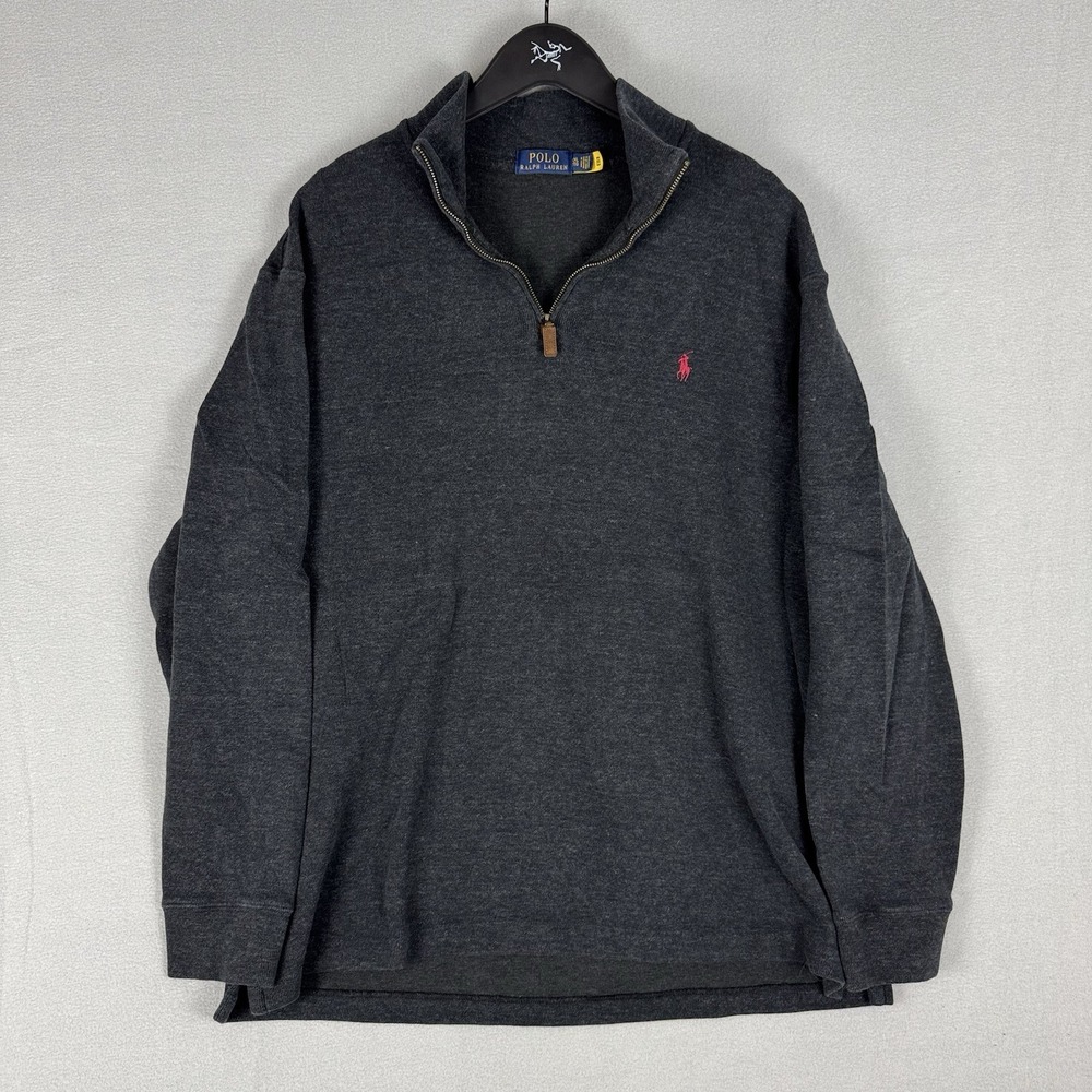 Polo Ralph Lauren Quarter Zip Sweater Pony Logo Mens XXL Cotton Preppy Utility